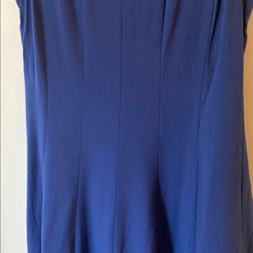 Theory Wool Blend Sleeveless Tilfi K Korka Blue Fit and Flare Mini Dress Size 6 - Picture 4 of 10